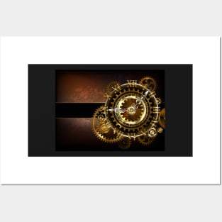 Clock with Gears ( Steampunk Clock ) Posters and Art